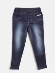 612 league Girls Navy Blue Washed Jeggings