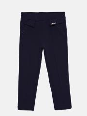 Peppermint Girls Navy Blue Solid Jeggings