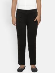 Allen Solly Junior Girls Black Solid Jeggings