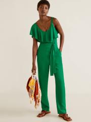 MANGO Women Green Solid Basic Jumpsuit