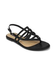 Allen Solly Women Black Solid Open Toe Flats