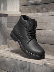 Roadster Men Black Solid Mid-Top Flat Boots