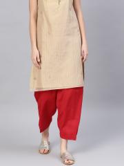 Saadgi Women Red Solid Patiala Salwar