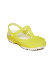 Crocs Carlie  Women Yellow  White Clogs