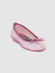 Barbie Girls Pink Shimmer Ballerinas with Bow Detail