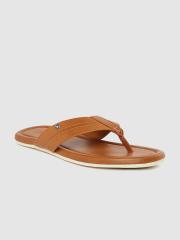 Louis Philippe Men Brown Leather Comfort Sandals