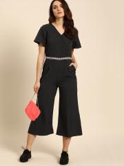 DressBerry Women Black Solid Basic Jumpsuit