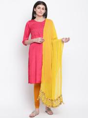 Rangriti Yellow Solid Dupatta