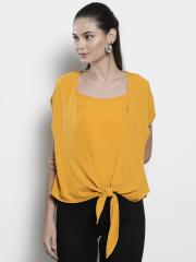 DOROTHY PERKINS Women Mustard Yellow Solid Top