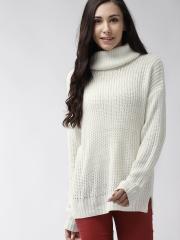 FOREVER 21 Women Off-White Solid Sweater