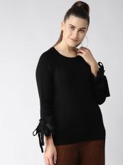 Madame Women Black Solid Sweater