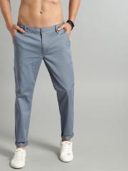 Roadster Men Blue Regular Fit Solid Chinos