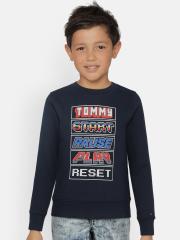 Tommy Hilfiger Boys Navy Blue Printed Sweatshirt