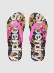 Superdry Women Pink Printed Thong Flip-Flops