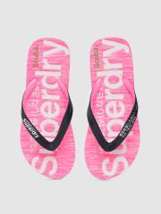 Superdry Women Navy Blue & Pink Printed Thong Flip-Flops