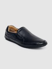 Ruosh Men Navy Blue Leather Loafers