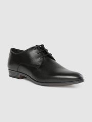 Ruosh Men Black Leather Formal Derbys