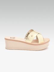 Carlton London Women Gold-Toned Solid Wedges