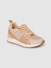 CERIZ Women Gold-Toned Sneakers