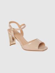 CERIZ Women Beige Solid Sandals