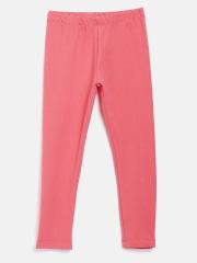 Nauti Nati Girls Pink Solid Leggings