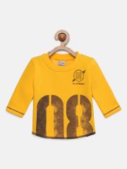 Little Kangaroos Boys Yellow Printed Sweatshirt