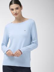 Tommy Hilfiger Women Blue Solid Sweater