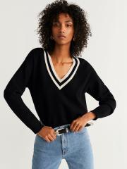 MANGO Women Black Solid Sweater