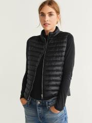 MANGO Women Black Solid Lightweight Jacket