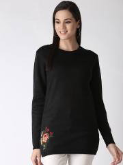 Madame Women Black Solid Sweater