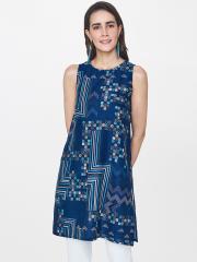 Global Desi Women Navy Blue Printed Tunic