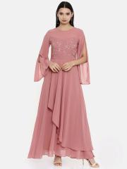 AND Women Embellished Pink Maxi Dress