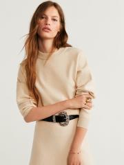 MANGO Women Beige Solid Sweater