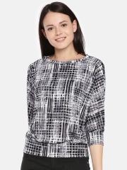 AND Women Black & Grey Printed Top