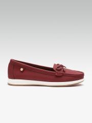 Carlton London Women Maroon Solid Loafers