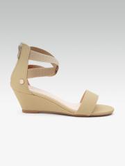 Carlton London Women Beige Solid Wedges