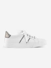 DOROTHY PERKINS Women White Sneakers with Shimmer Detail