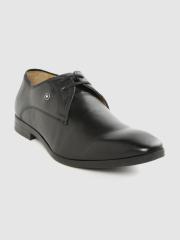 Louis Philippe Men Black Leather Formal Derbys