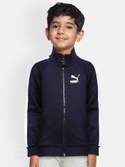 Puma Boys Blue Solid Iconic T7 Track Sporty Jacket