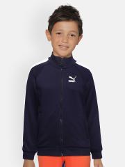 Puma Boys Blue Solid Iconic T7 Track Sporty Jacket