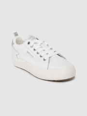 GAS Women White Solid Sneakers