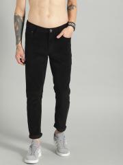 The Roadster Lifestyle Co Men Black Regular Fit Solid Corduroy Regular Trousers