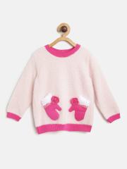 Nauti Nati Girls Pink Fuzzy Sweater