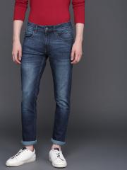 WROGN Men Blue Slim Fit Mid-Rise Clean Look Stretchable Jeans