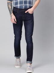 WROGN Men Blue Slim Fit Mid-Rise Clean Look Stretchable Jeans