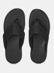 Arrow Men Black Leather Sandals