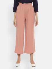 Van Heusen Woman Women Peach-Coloured Regular Fit Solid Culottes