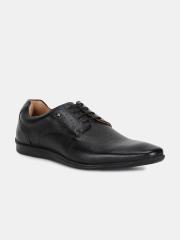 Arrow Men Black Leather Derbys