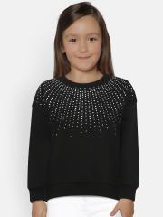 Pepe Jeans Girls Black Embellished Sweatshirt