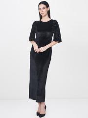 AND Women Black Solid Maxi Dress